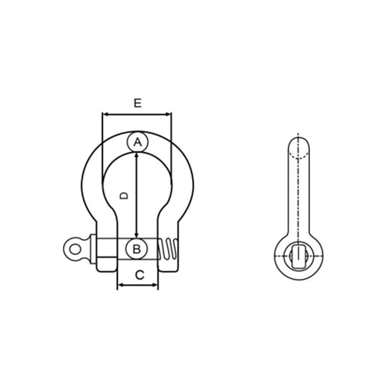 Bow Shackle with Round Pin