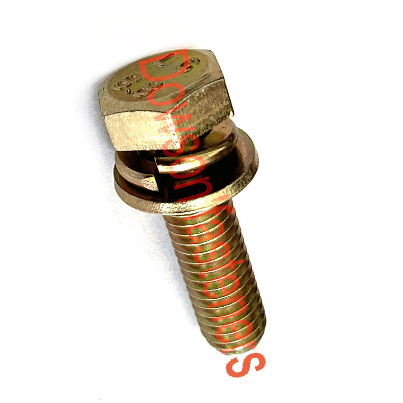 Class 8.8 Hex Bolt SEMS Washer Zinc Plated Yellow