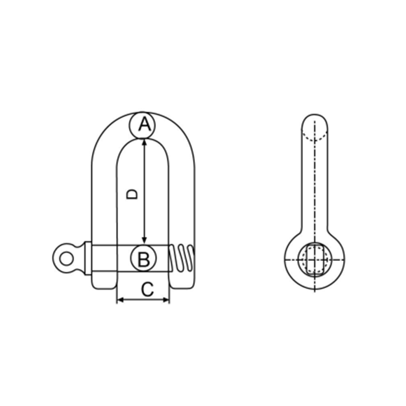 Dee Shackle with Round Pin