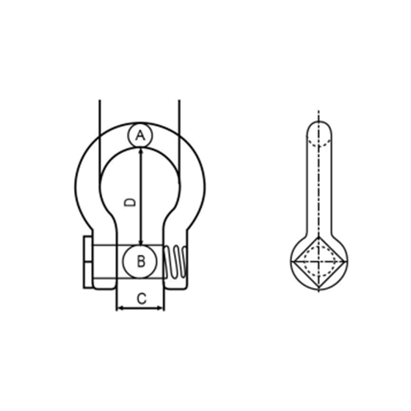 Trawling Bow Shackle with Over Size Pin